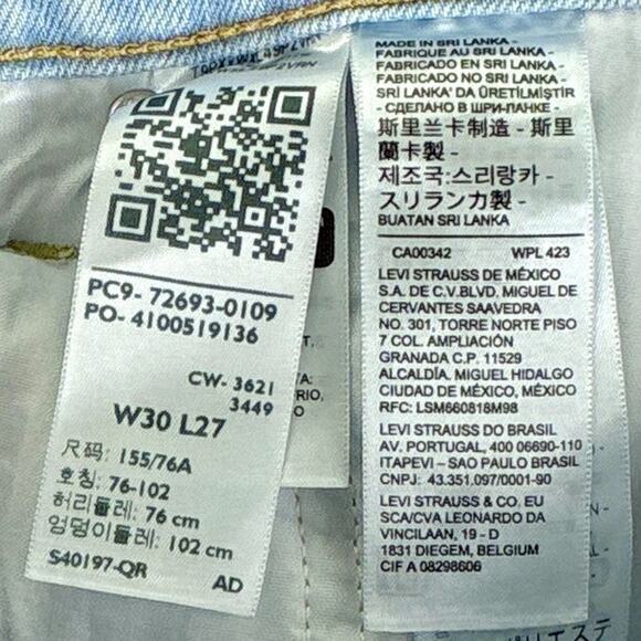 Levis Ribcage Straight Ankle Jeans Womens 30 Whiskered Baggy Grunge Button Fly - Picture 10 of 11